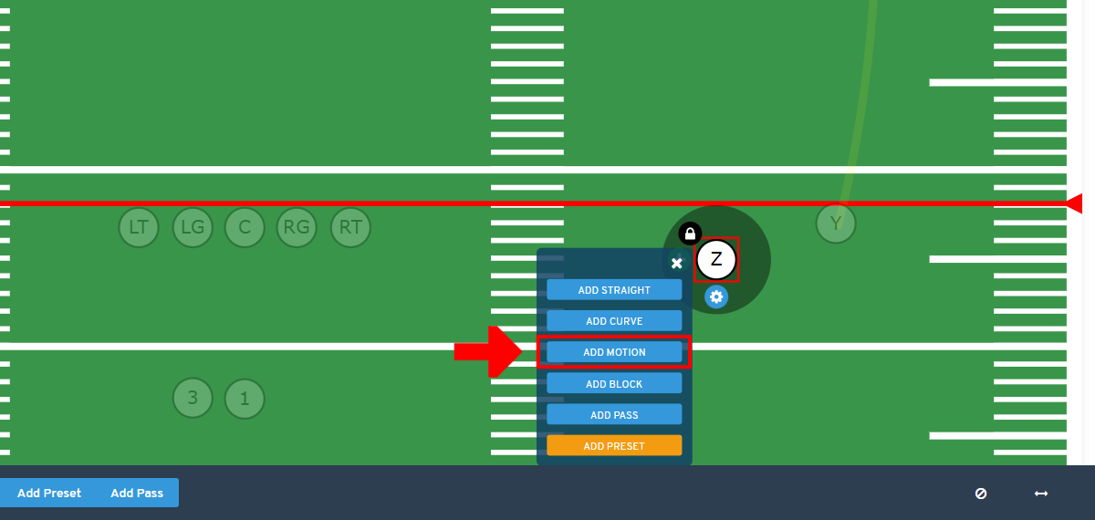 Using Presnap Motion Routes - Preview Image