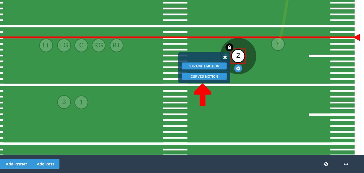 Presnap Motion Routes - Choose Type of Motion Route