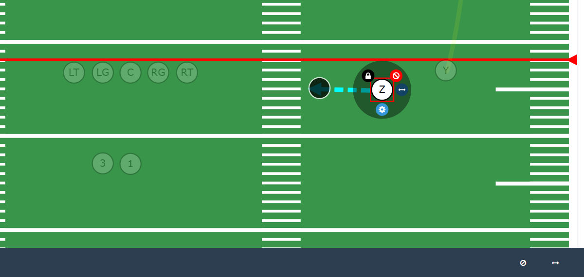 Presnap Motion Routes - Example of Straight Line Motion