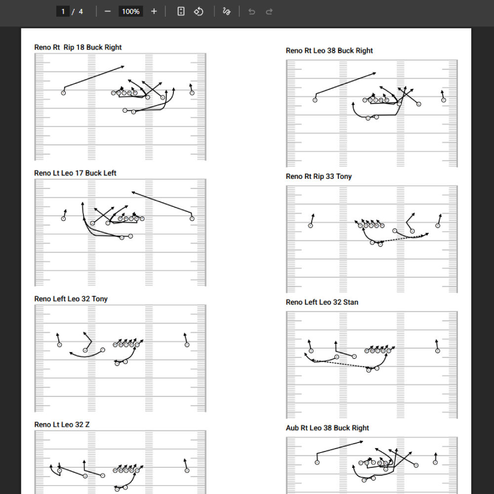 Download and Print Your Playbook - Football Playbook Designer Screenshot of PDF Export