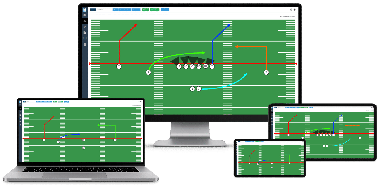 Football Playbook Designer Supports All Devices, Desktop, Laptop, Tablets and Phones.