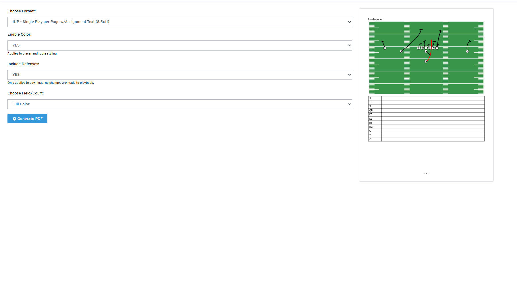Export your playbooks to PDF format for printing or sharing.
