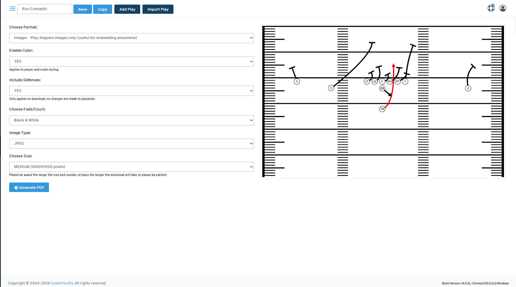 Download playbooks in image format, PNG, JPEG and SVG