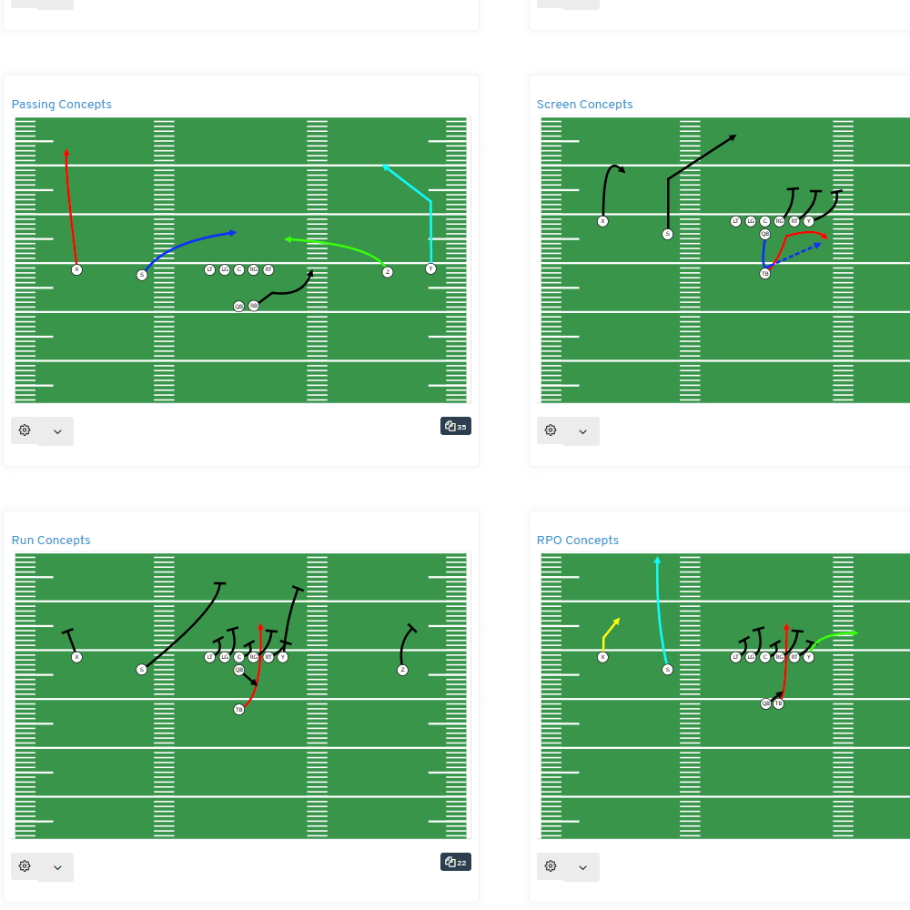 Easy to Use Football Playbook Maker - Football Playbook Designer Screenshot of Animated Play