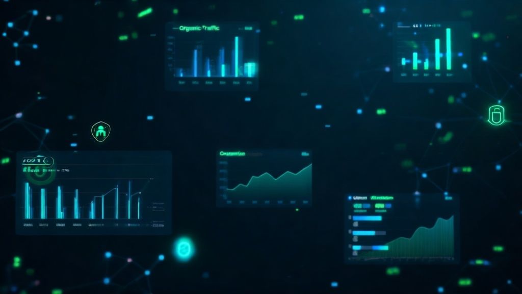 Gráfico sobre tráfico orgánico y métricas digitales