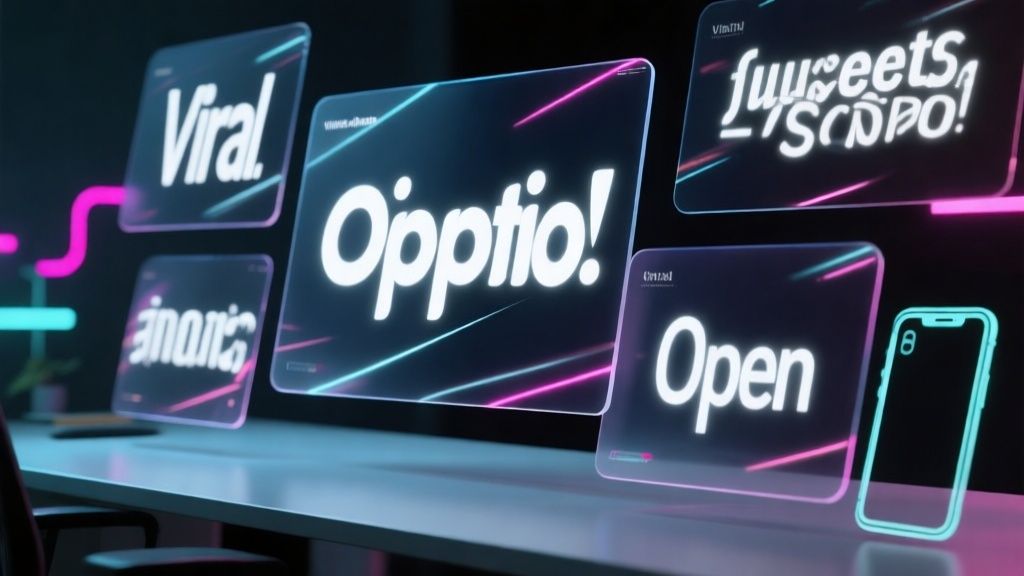 Ejemplo de tipografía utilizada en videos virales