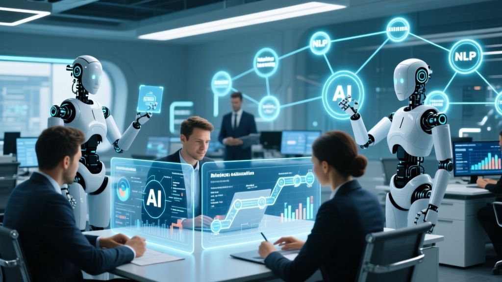 Ilustración representativa de automatización inteligente aplicada en empresas