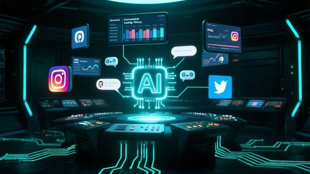 Representación de la inteligencia artificial en redes sociales