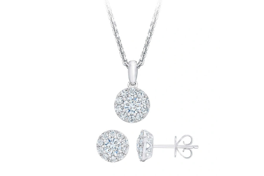 다이아 목걸이 귀걸이 DIAMOND 1.0CTW VS2/I 14K WG /45CM