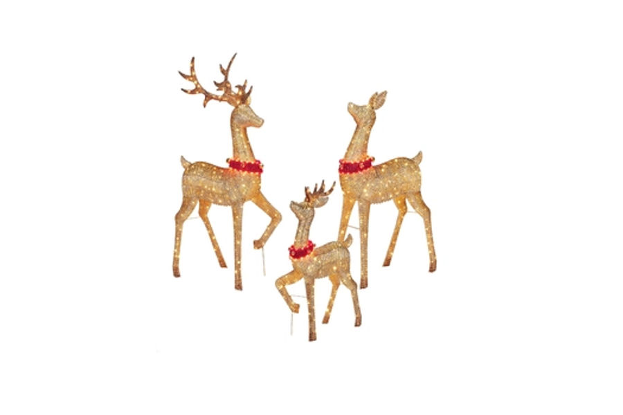 크리스마스 장식 LED 사슴 가족 3개/1세트