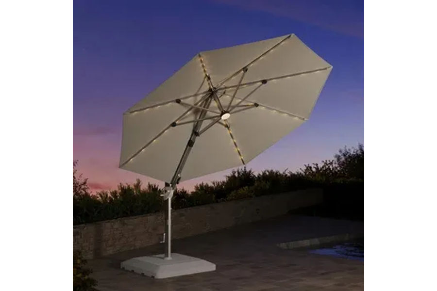 야외용캔틸레버우산 LED솔라라이트 장식 지름 3.35M