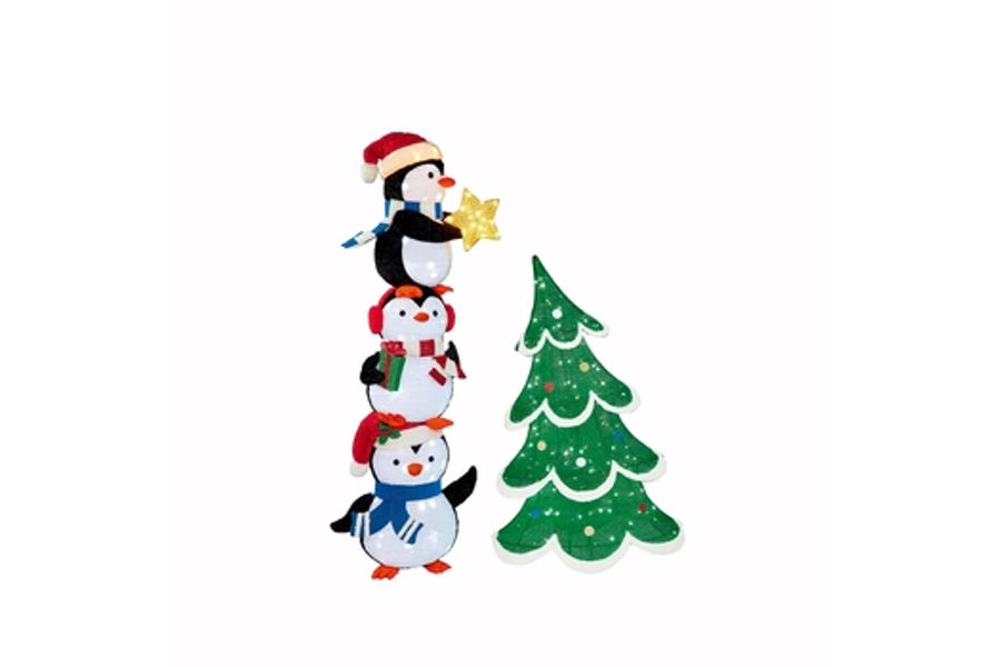 크리스마스 장식 LED펭귄과 트리 높이1.8CM