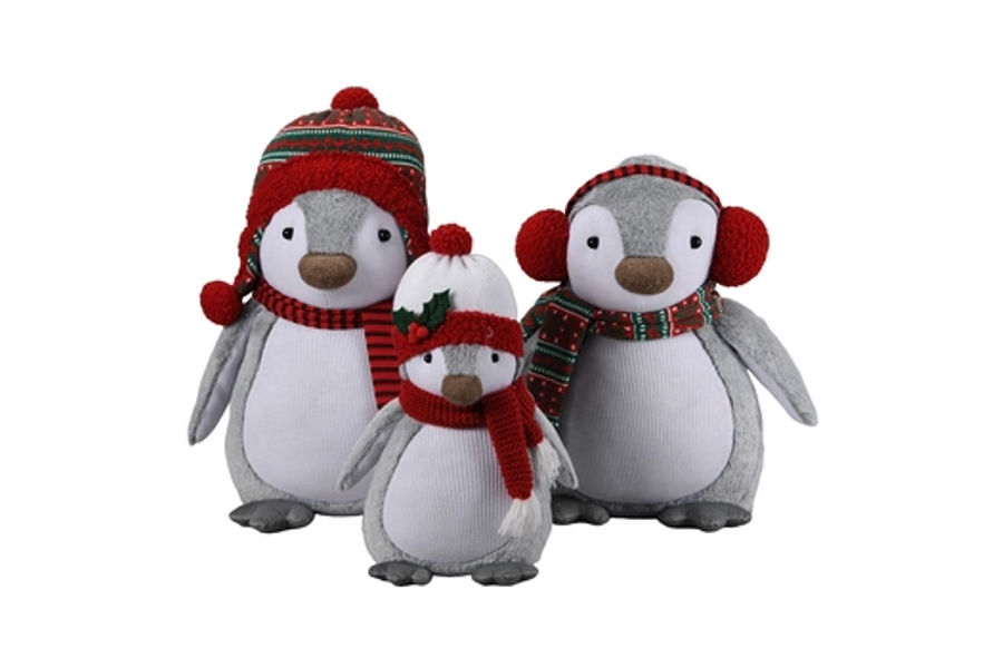 크리스마스 장식 펭귄 인형 3개/1세트