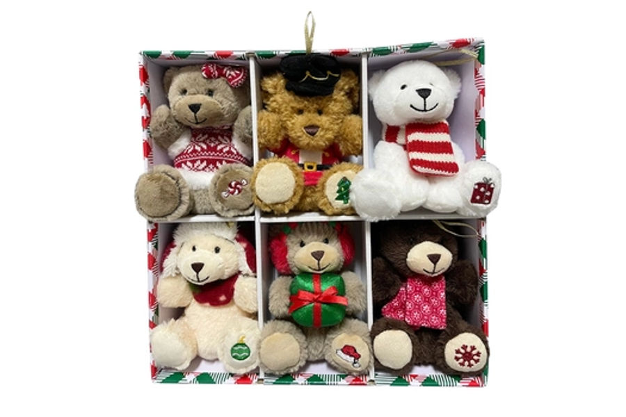 크리스마스 장식 봉제인형 오너먼트6개/1세트