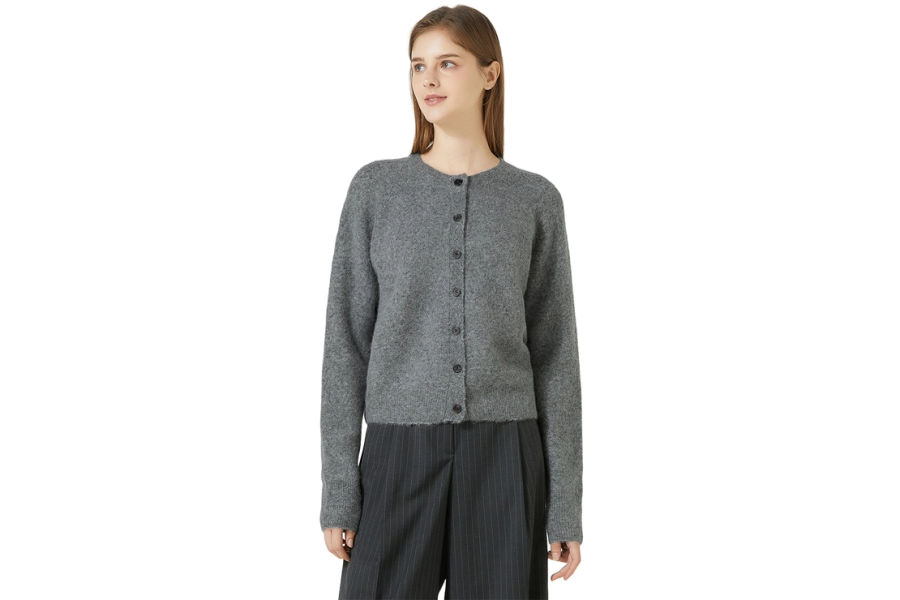 리디아 바인 여성 알파카 울 혼방 가디건