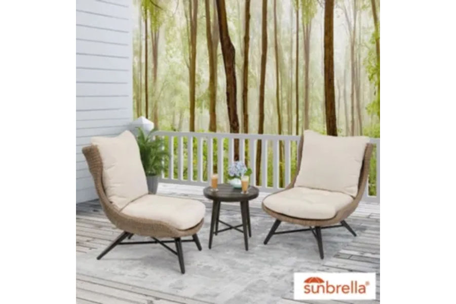 카슨 3PC 세트 커피테이블 1개 의자2개