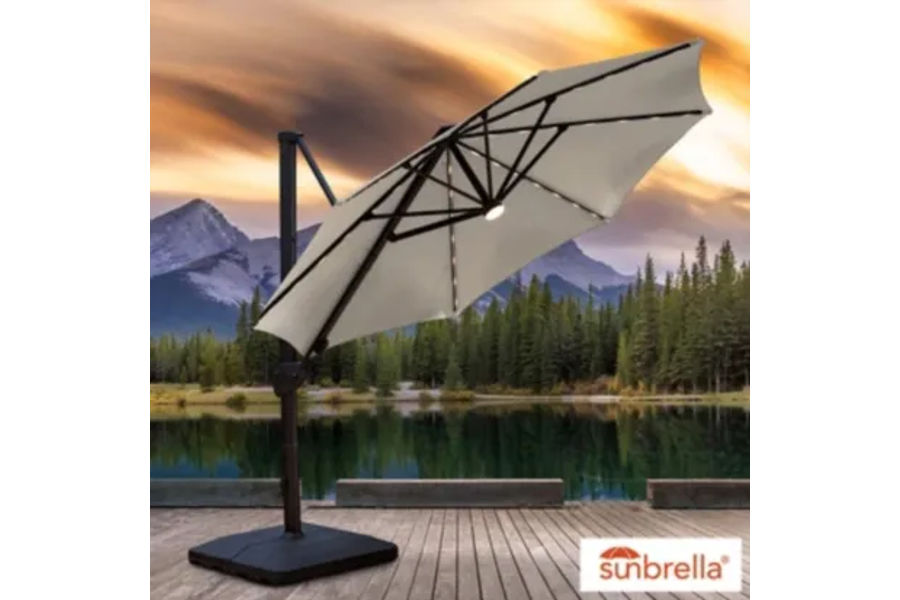 야외용캔틸레버우산 LED솔라라이트 장식 지름 3.35M