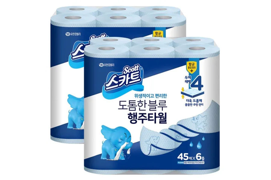 스카트 블루행주타월 6롤