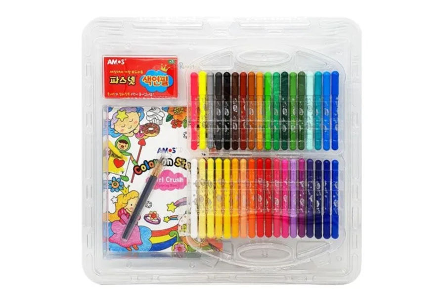 AMOS 아모스 파스넷 색연필 36색 컬러링북포함