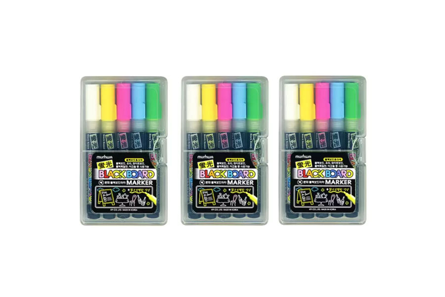 문화 블랙보드마카 5색 3세트