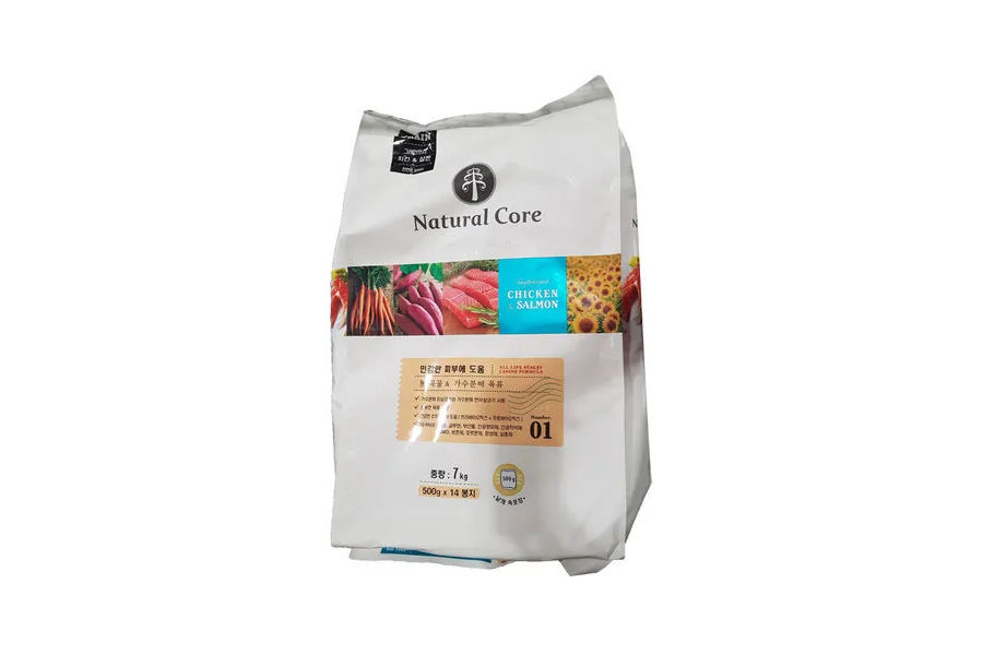 NATURAL CORE 치킨&연어 애견사료 전연령 500G X 14BAG