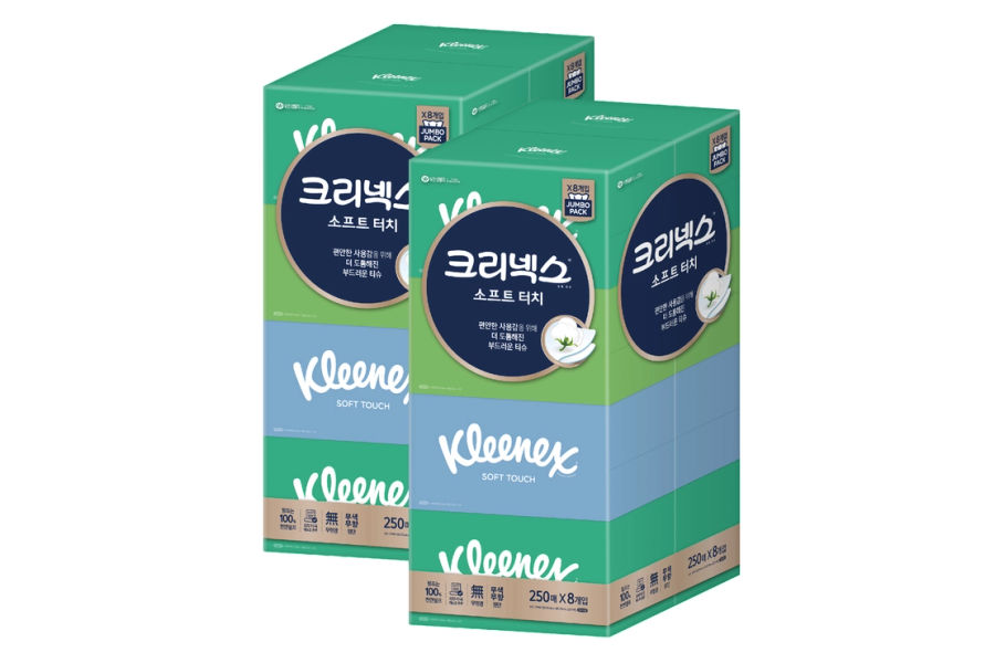 크리넥스 소프트터치 티슈 250매 x 8x 2팩