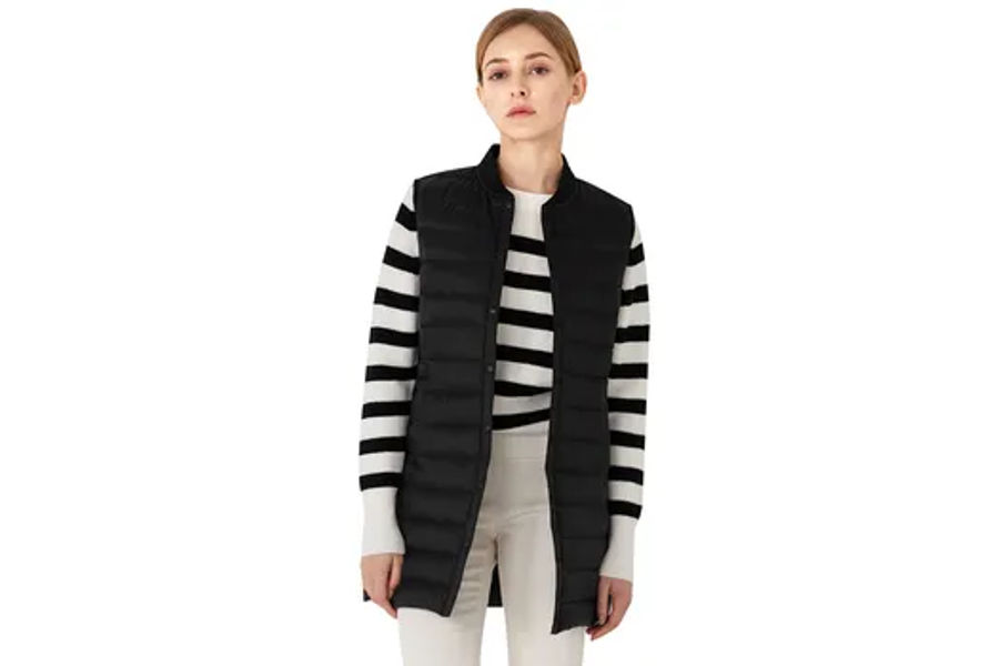 TASHIA 여성 롱다운 베스트 S,M,L,XL ASIAN SIZE