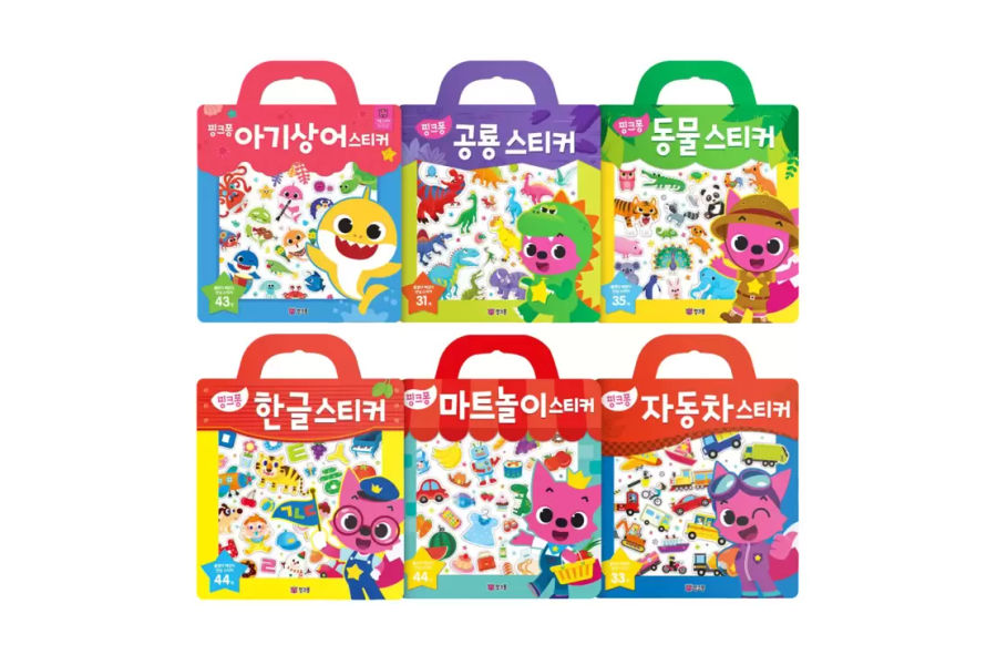 핑크퐁 스티커북 6종 세트