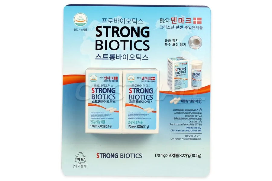 크리스찬한센유산균 스트롱바이오틱스 30캡슐X 2병