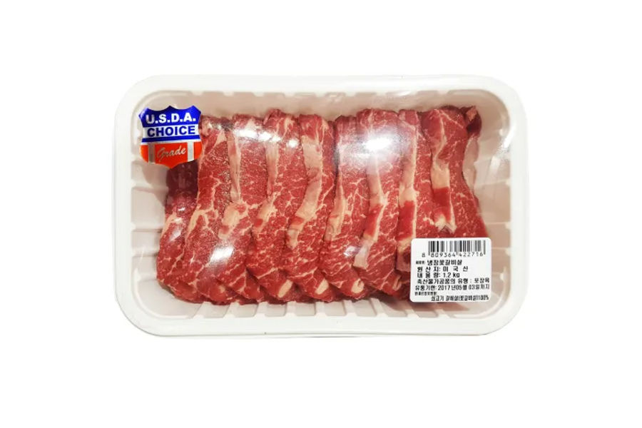 부위명 : 꽃갈비살/ 1.1KG 원산지 : 미국산냉장육