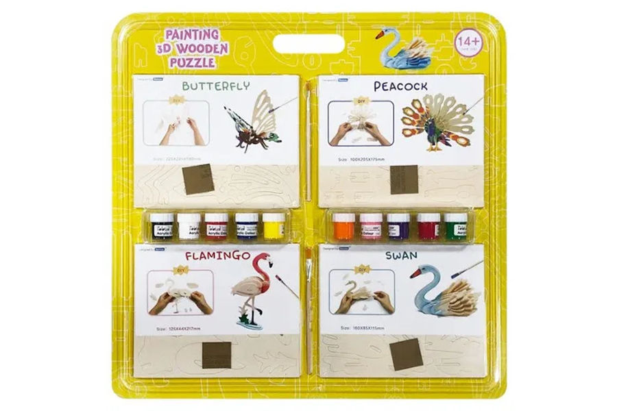 금홍팬시 3D우드페인팅퍼즐 아크릴물감, 붓 포함