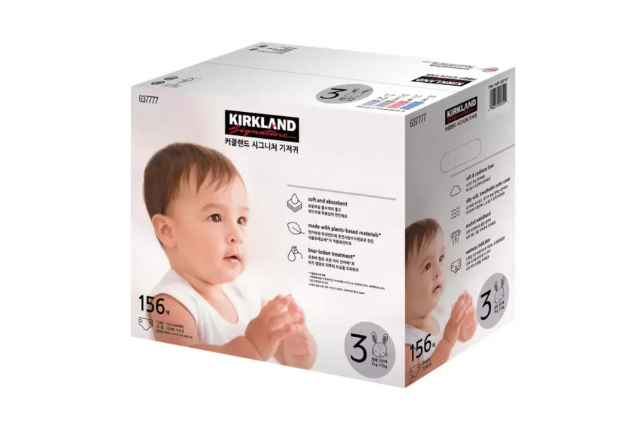 KIRKLAND SIGNATURE 기저귀 3단계, 156매