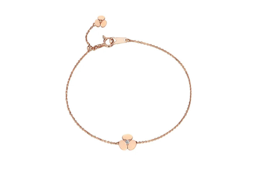 GOLDEN DEW 골든듀 스윗베리뉴 팔찌 0.02CT *1/ 18K PG/ 17CM