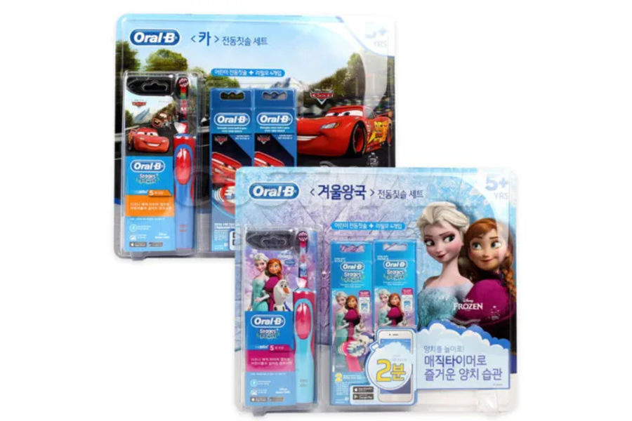 ORAL-B 오랄비 아동전동칫솔세트 리필모 4개 포함