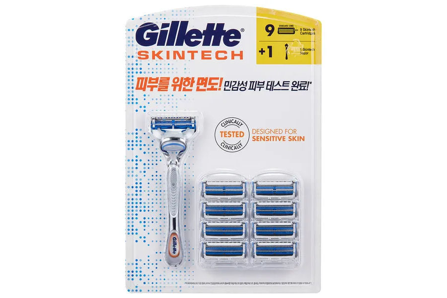 GILLETTE 질레트 스킨텍 플렉스볼 면도기 1, 면도날 9