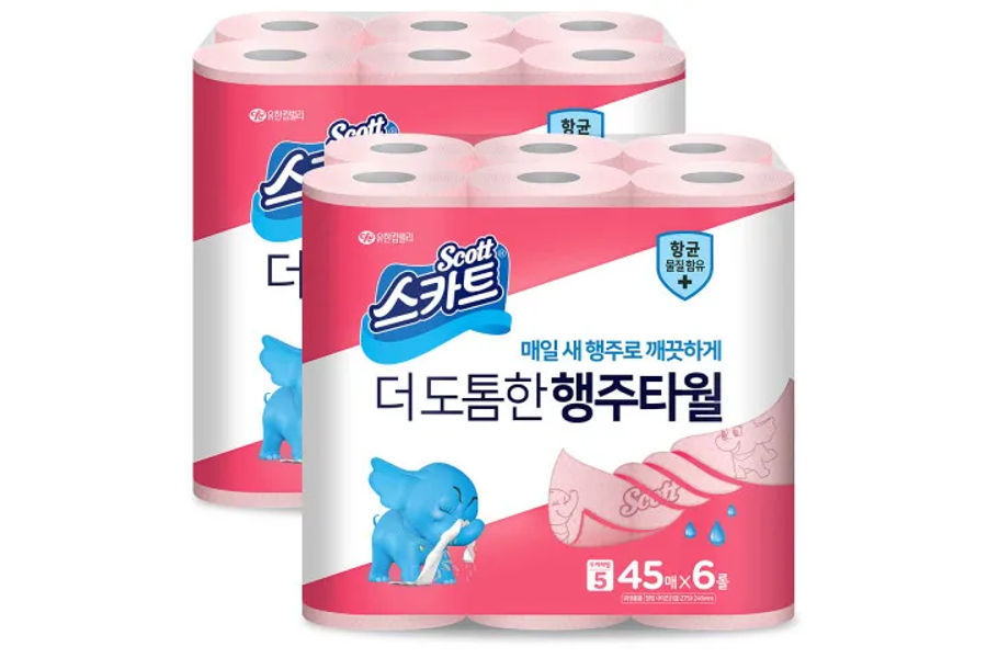 스카트 핑크 행주타월6롤