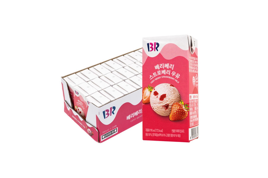 베스킨라빈스 딸기맛우유 190ML X 24