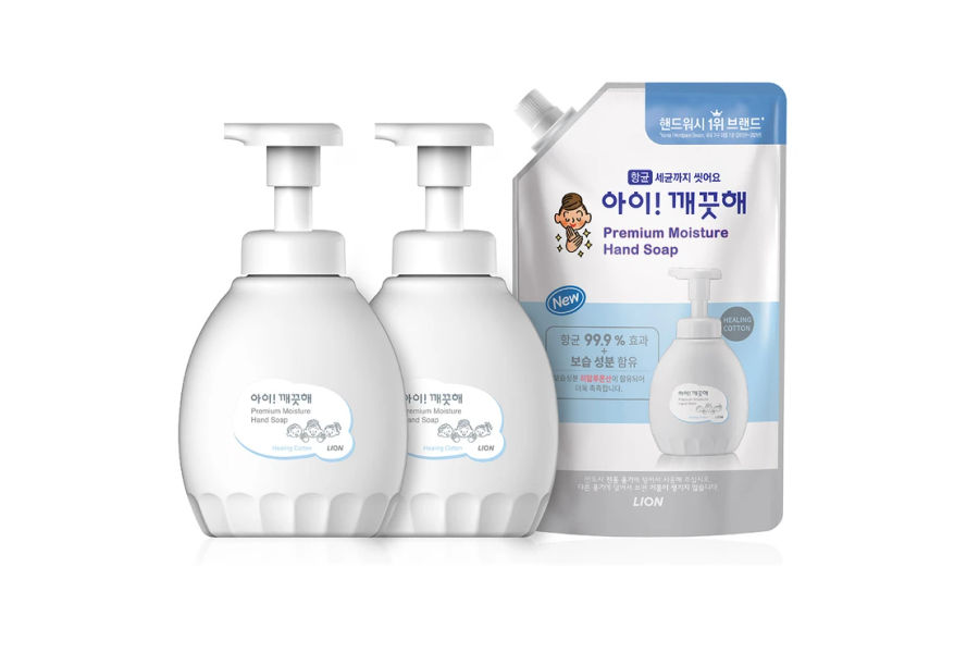 LION 아이깨끗해 프리미엄 핸드워시 450ML X 2+리필600ML