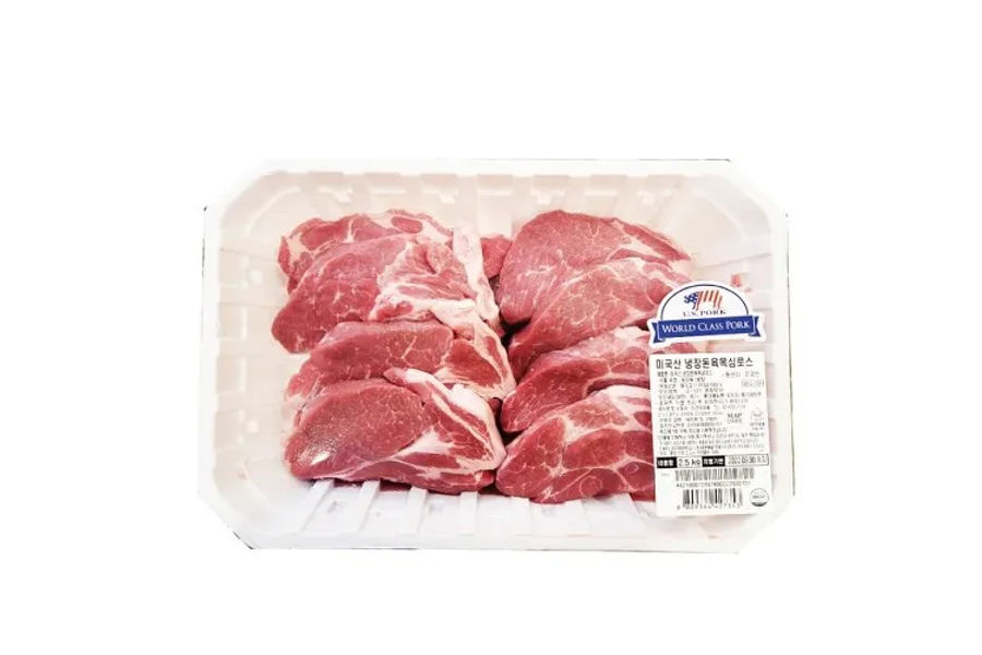 부위: 목심 구이용 / 2.5KG 원산지: 미국냉장돈육