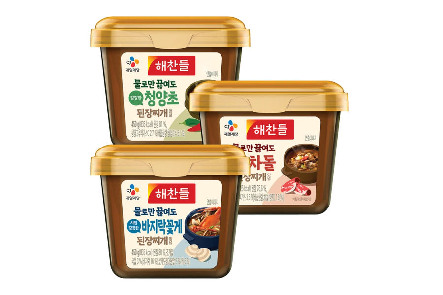 해찬들 청양초/차돌/바지락꽃게 된장찌개양념 450gx3