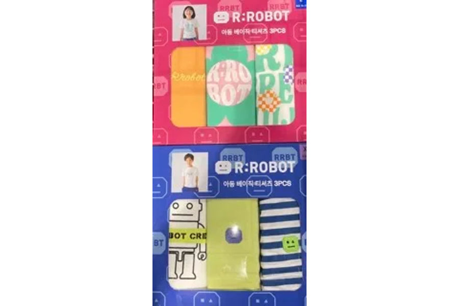 R.ROBOT 아동베이직티셔츠3P XS-L ASIAN SIZE