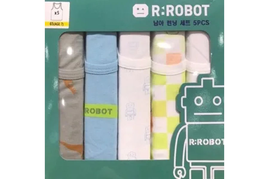 R.ROBOT 아동런닝5매 65-85호ASIAN SIZE