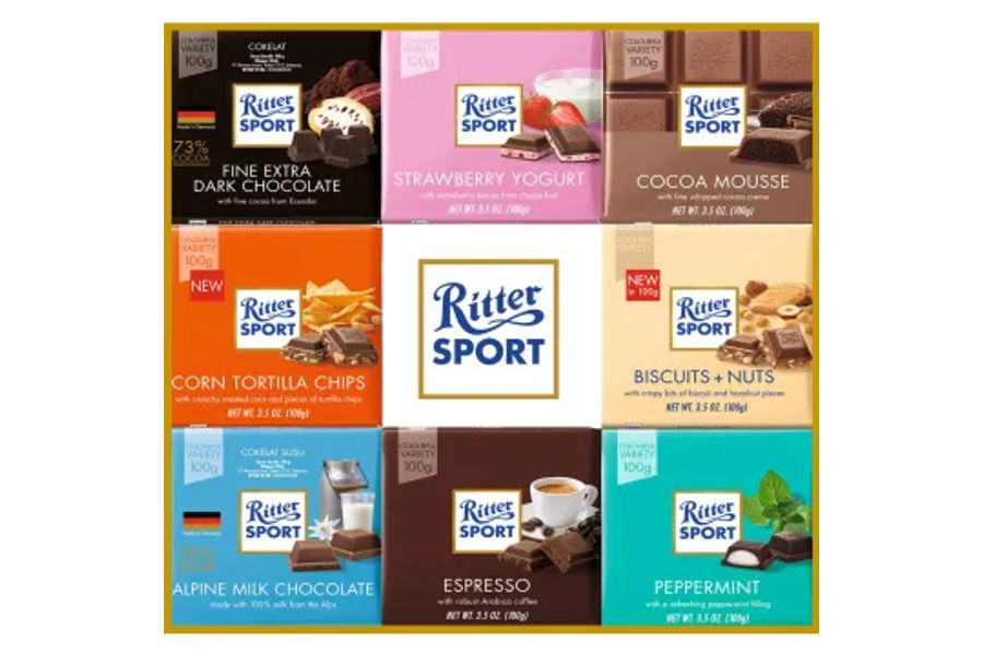 RITTER SPORT 초콜릿 셀렉션 900G / 100G X 9