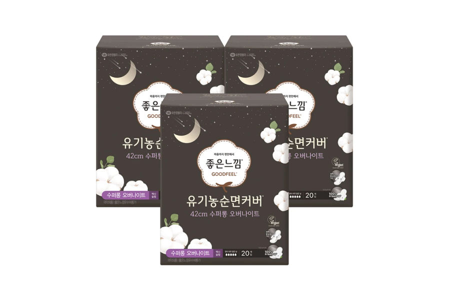 좋은느낌 유기농순면 내추럴코어 수퍼롱 20개x3팩