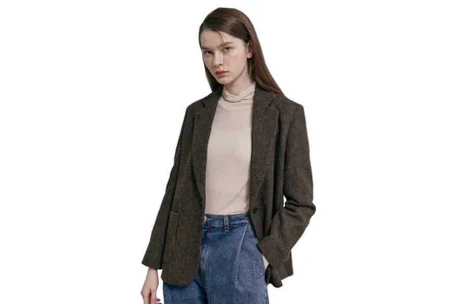 BONISPAX 여성 울혼방 자켓 S,M,L ASIAN SIZE