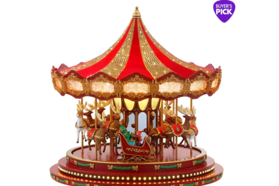 크리스마스 장식 멜로디 회전목마 높이 44.2CM