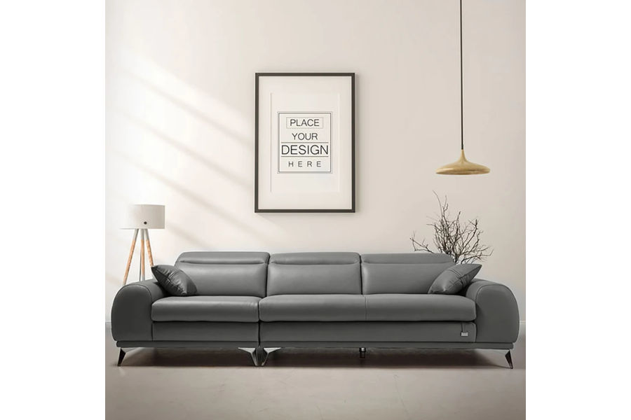 로체 헤드레스트 이태리 통가죽 4 인 소파 + 스툴