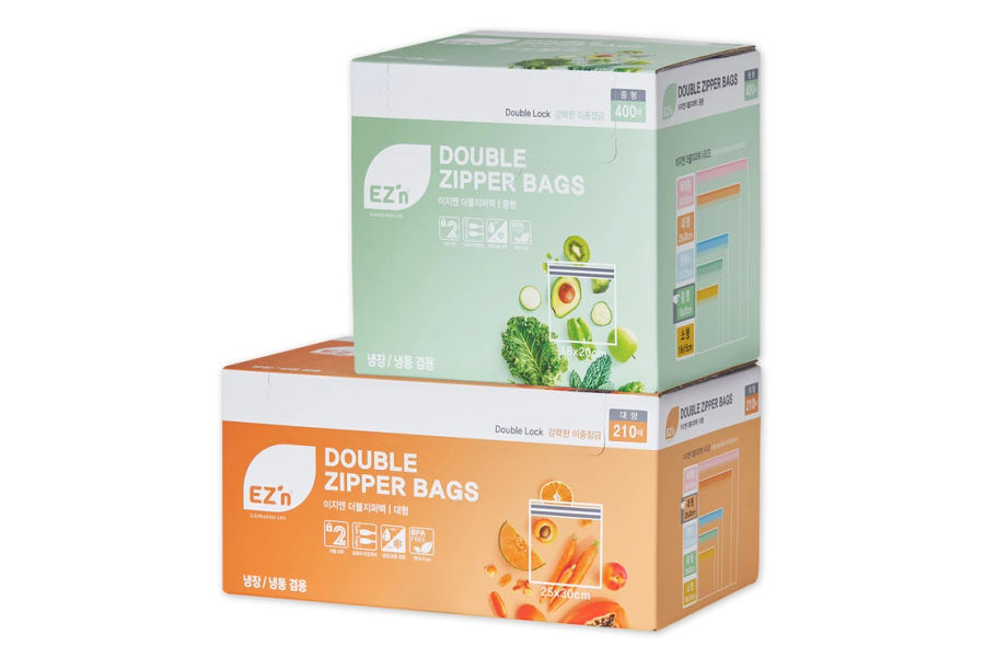 이지엔 더블지퍼백 중형 400매 + 대형 210매