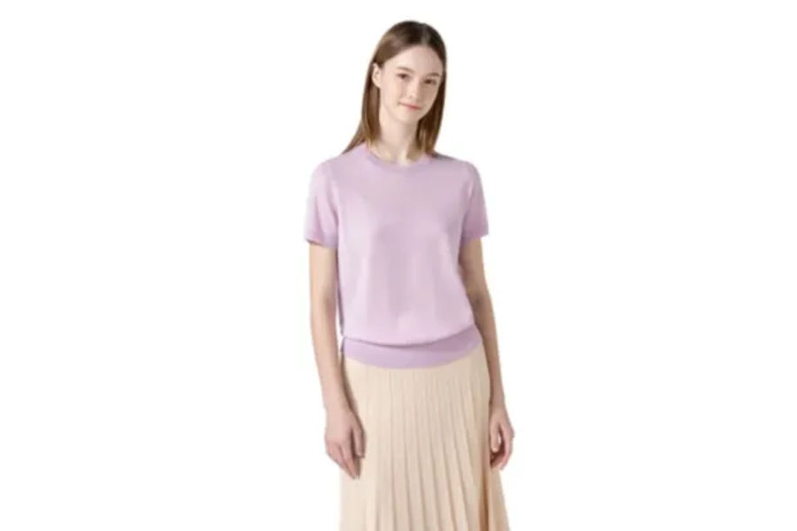 LYDIA VINE 여성 울 반팔니트 S,M,L ASIAN SIZE