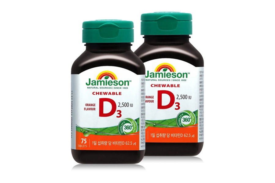 자미에슨츄어블 비타민D 2500IU 75정X2병